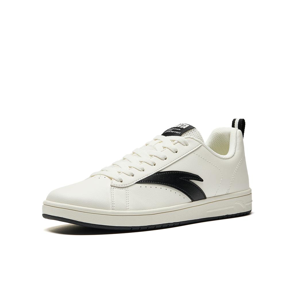 Anta Synthetic Leather Low Top Skateboard Shoes Men's White Black 912548010-3