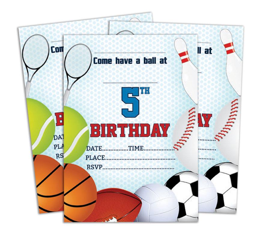 Darling Souvenir Blue Birthday Invitation Card 28 Pcs Fill or Write In Blank Invites Printable Party Supplies 5 X 7 Inches