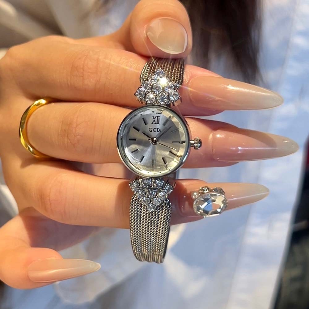 GEDI New Vintage Women's Watch Light Luxury Diamond Dress Women Watches Elegant Temperament Woman Wristwatch