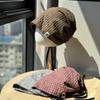 New Wasteland Style Retro Double sided Plaid Pullover Hat for Women Korean Style Casual Face showing Small Baotou Pile Hat Trendy Cold Hat