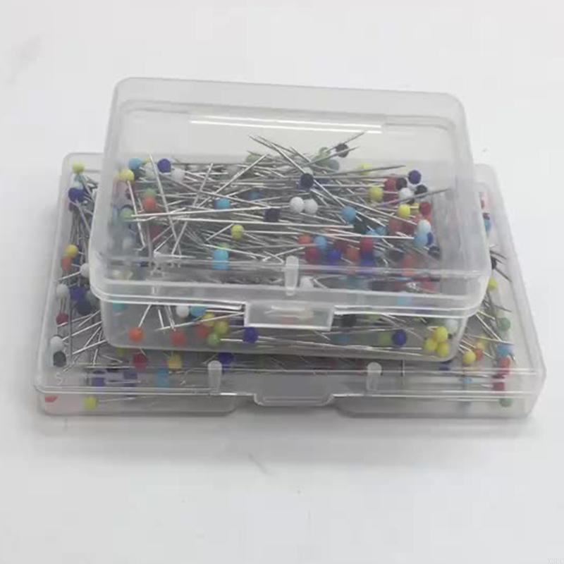 250pcs 38mm Sewing Pins for Fabric Bead Glass for Head Pins Knitting Needle DIY Safety Pin Quilting Tool X3UC