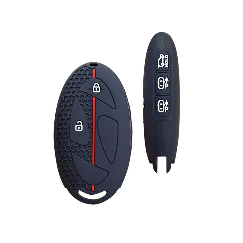 Soft Rubber Silicone Car Key FOB Protection Skin Cover Case for Hyundai Grandeur GN7 Kona Ev 2023 2024 Smart Romote Accessories