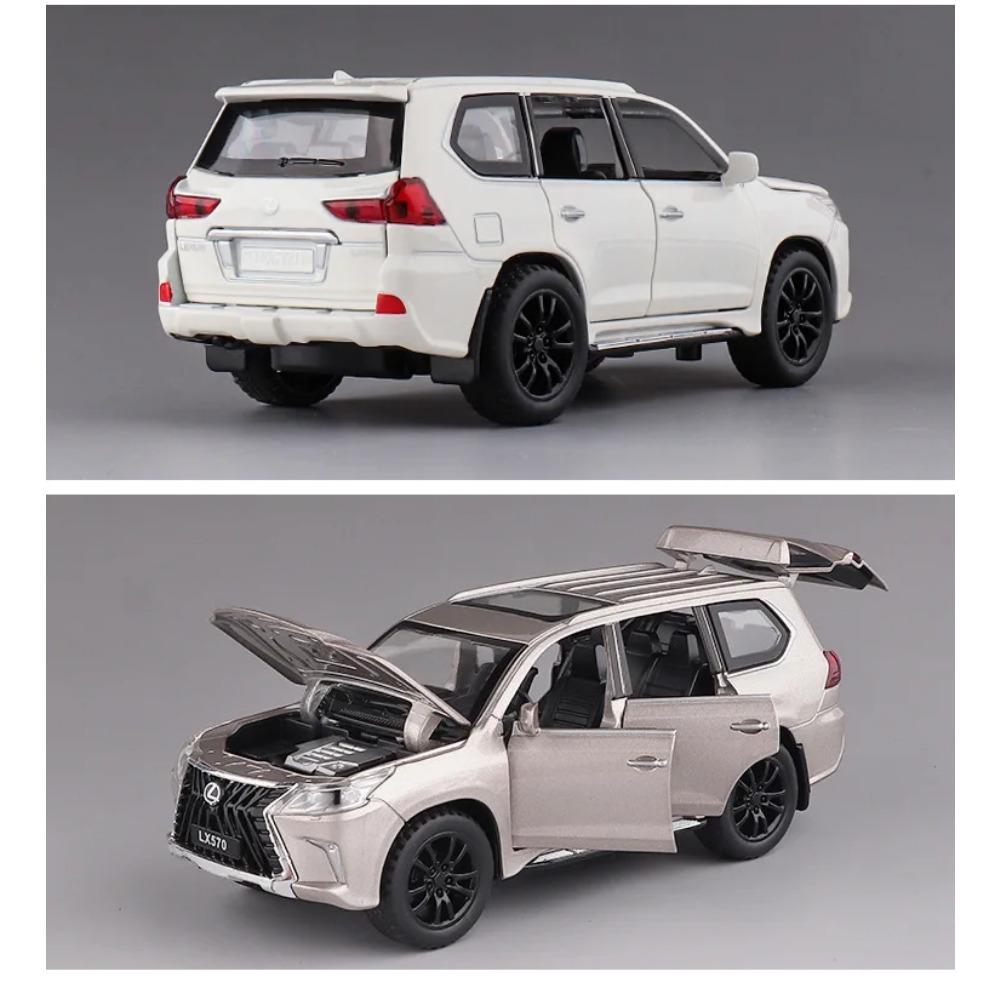 1/32 New Lexus LX570 Alloy Car Model Diecast Metal Toy Vehicles with Pull Back Sound Light 6 Open Doors for Kids Gift