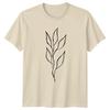 Hand Drawn Botanical Leaf Branch T-Shirt Minimalist Art Nature Gift