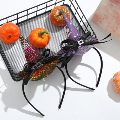 1PCS Novelty Props Point Cap Cosplay Pumpkin Witch Hat Party Hairband Performance Props Decor Headwear Halloween Headband