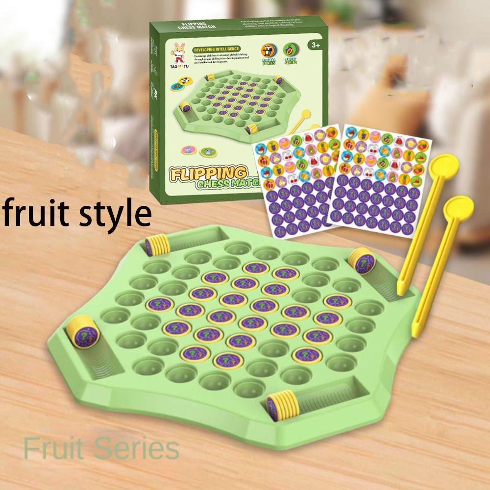 with 60 Patterned Cards Memory Flip Chess Fruit Flip Memory Game Animal Flip Chess