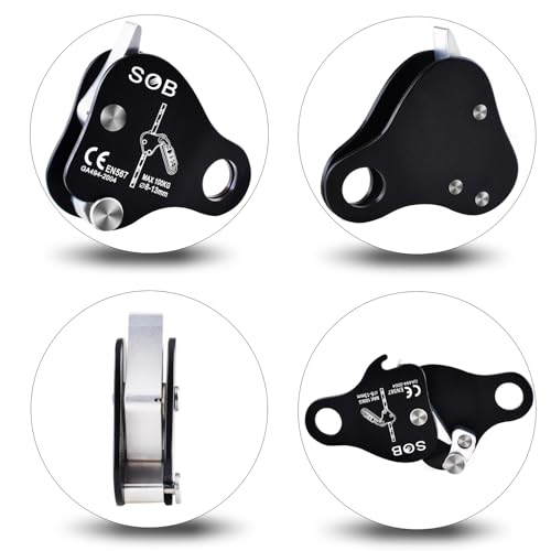 Poliéia Micro Ascendente Azarxis Polia de Escalada Polia de Corda Equipamento de Rigging Resgate Alpinismo Escalada em Rocha Rapel (Azul)