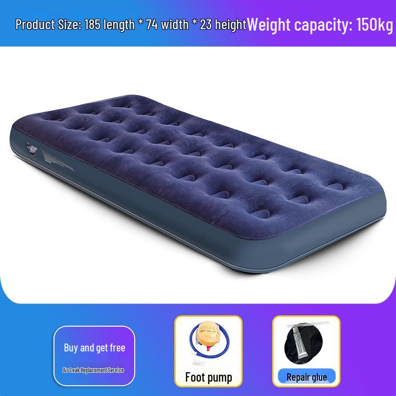 Inflatable Plush Mattress - Single/Double Foldable Floor Bed for Home Use