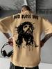 Printed Tshirt For Unisex New Summer Fashion God Bless You Jesus Portrait Printed Tee Machine Washable Sxxl