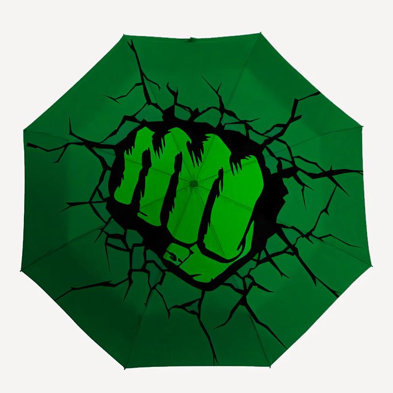 Hulk Fist Green Circle Wall Sticker Decal Decor Art Vinyl Home Room Mural Large Umbrella, Cute Umbrella with Cute Design, Portable 3-Fold Compact Umbr