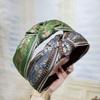New Retro Female Ethnic Hairband Embroidery Flower Leaf Headband Head Bezel for Women Cross Knotted Hair Hoop Headbands Headwear
