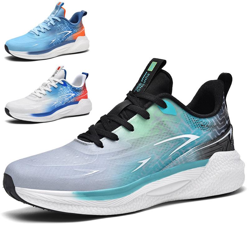 Summer mesh breathable running shoes high school entrance examination physical examination shoes popcorn sole men's shoes shock-absorbing soft