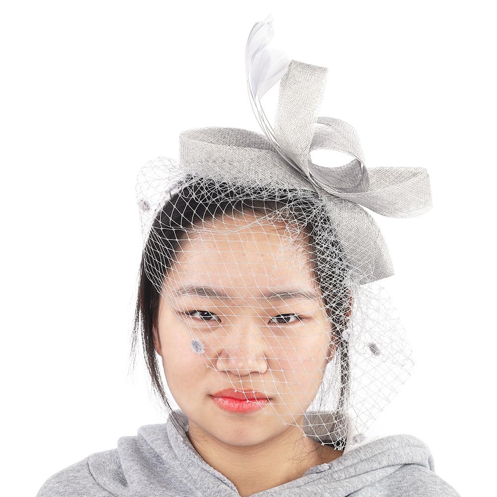 Wedding Women Net Mesh Bridal Face Veil Hats Brides Fascinator Headwear Hair Accessory(Black)