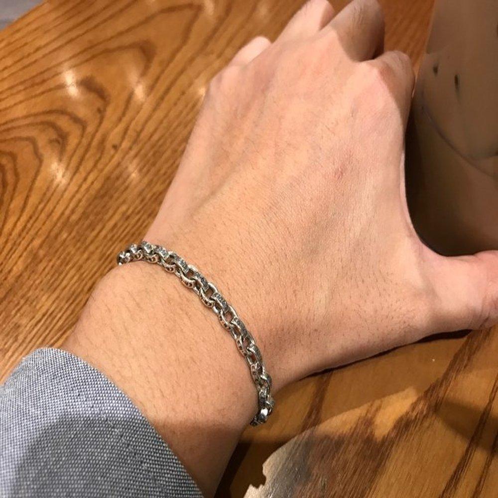 [Chacha Jewelry] Paper 5mm Luxury Silver Chain Silver Bracelet Couple Birthday Gift Unisex Vintage