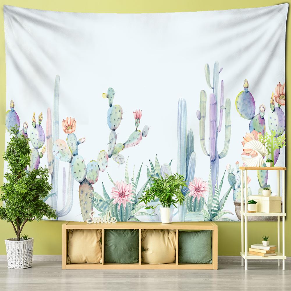 Vintage Green Tropical Plants Tapestry Wall Hanging Psychedelic Witchcraft Mystery Dorm Living Room Home Decor