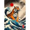 Japanese Great Wave of Animal Capybara Lion Shiba Inu Tiger Vintage Poster Canvas Printing Wall Art Picture for Room Home