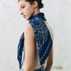100% Silk Studded Scarf Navy