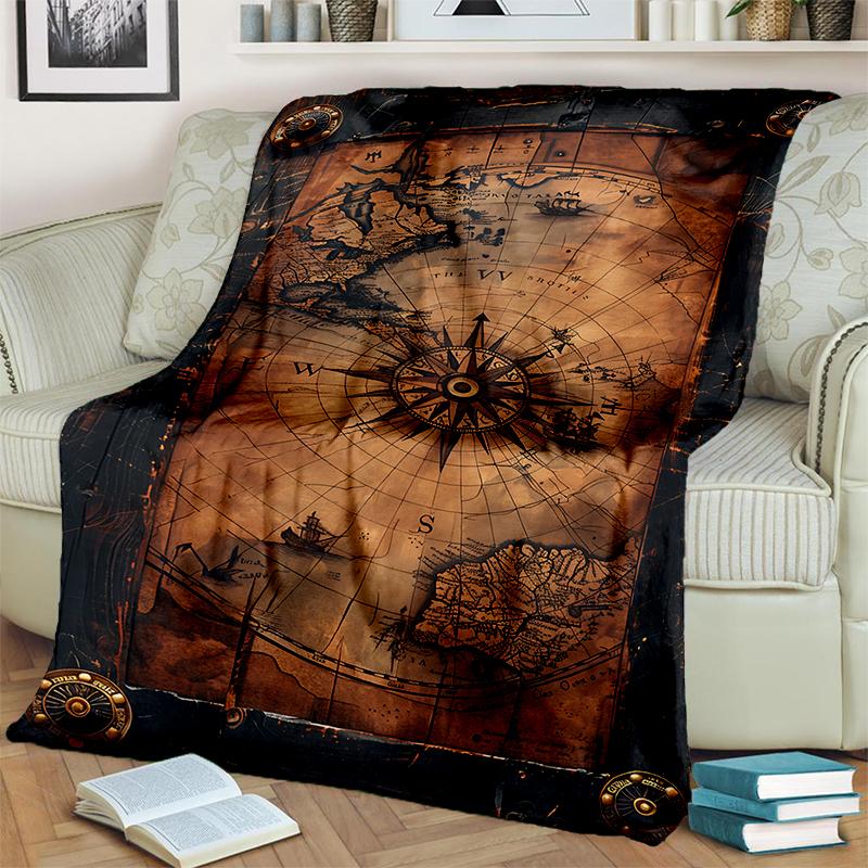 29 Style New Retro Marine Nautical Chart Compass Blanket,Soft Throw Blanket for Home Bedroom Bed Sofa Travel Office Cover Kids