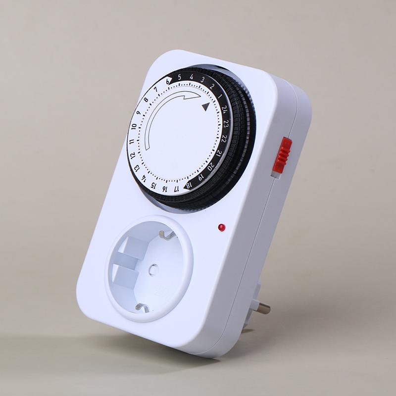 Eu Plug Timing Socket 24-Hours Cycle Mechanical Timer Electricity Consumption Meter Automatic Shutdown With Overload Protection