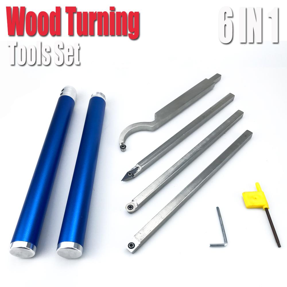 

Набор инструментов для токарной обработки по дереву Деревообрабатывающий стамеска Резцы со сменными твердосплавными пластинами Стержень из нержавеющей стали Алюминиевая рукоятка Токарная обработка дерева для токарного станка синий