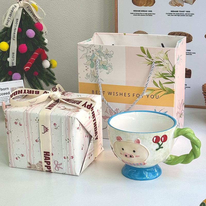 Urodzinowy prezent na ukończenie szkoły kubek ceramiczny ręcznie malowany podszkliwnie dla dziewczyny i chłopaka praktyczny upominek pamiątkowy pudełko prezentowe