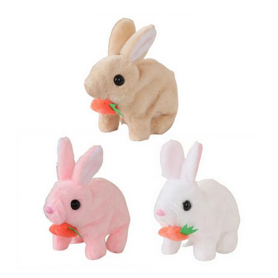 1/3Pcs Electric Plush Bunny Toy with Carrot Interactive Shaking Ears Jumping Rabbit Plushie