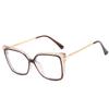  New Retro TR90 Square Women Glasses Frame Double Colors Fashion Leopard Clear Anti-blue Light Optical Eyeglasses