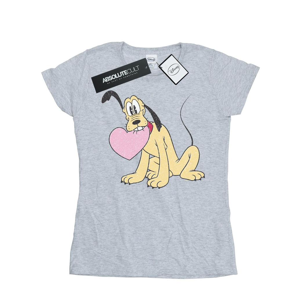 Disney Womens/Ladies Pluto Love Heart Cotton T-Shirt