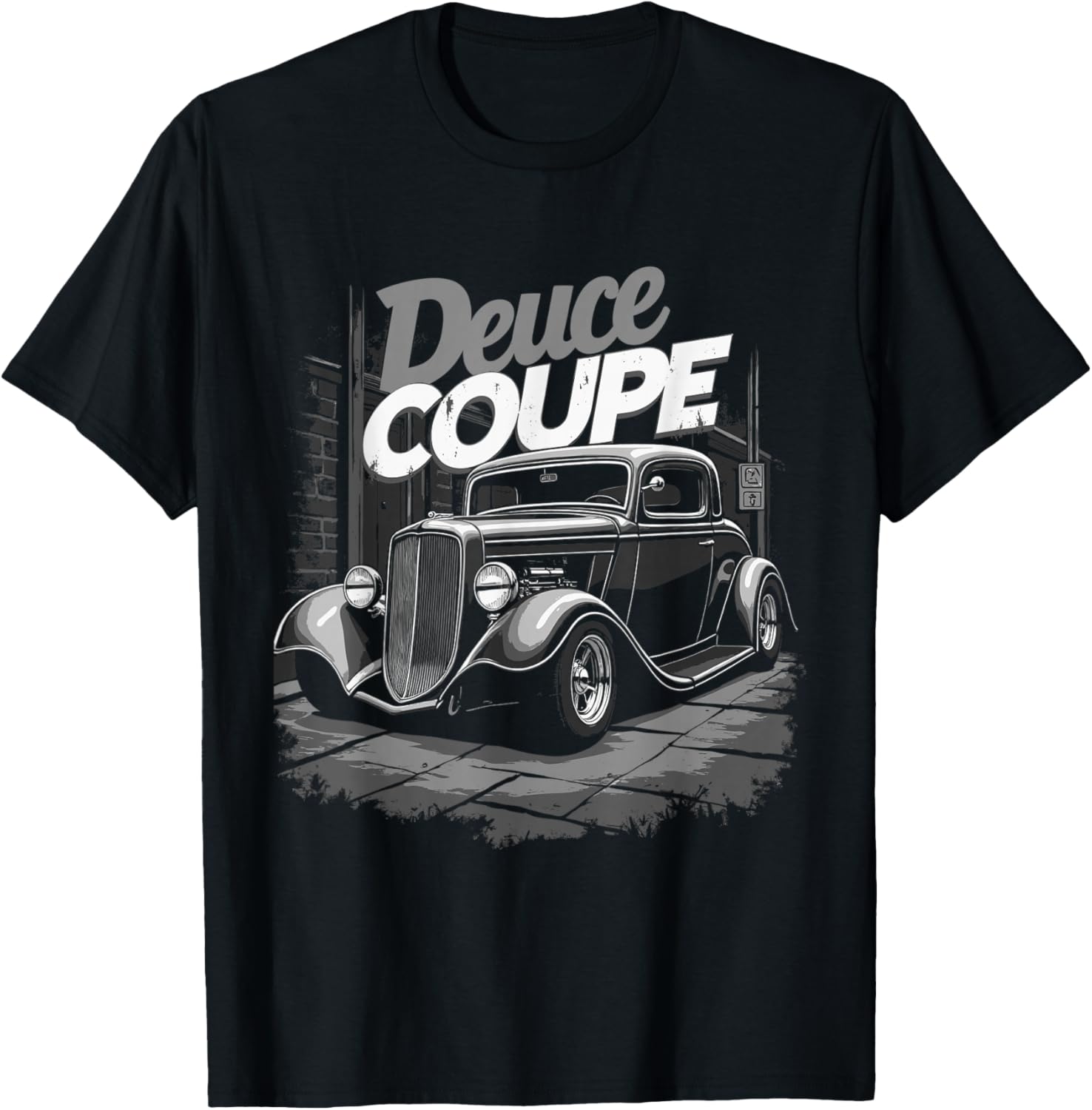 Ретро Хот Род 1932 года Графика автомобиля Deuce Coupe 3-оконный Футболка S разноцветный