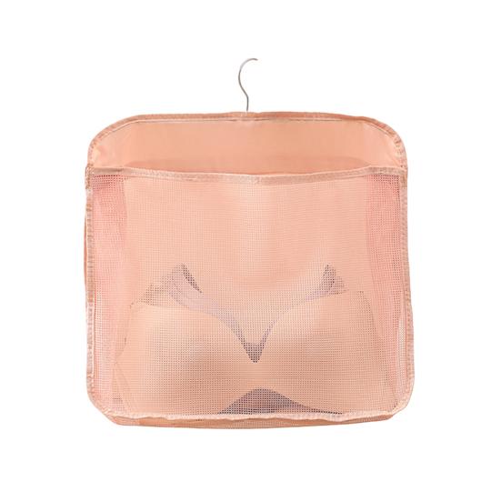 Mesh Wardrobe Organizer Large Capacity Storage Net with Hook Breathable Hanging Storage Pouch for Socks Underwear Dormitories Travel Use