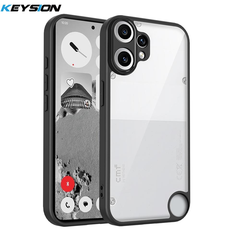 KEYSION Transparente Hülle für Nothing CMF Phone 2 Pro 1 Weiches Silikon + PC Klare Stoßfeste Handy-Rückabdeckung für CMF Phone 1 2 Pro