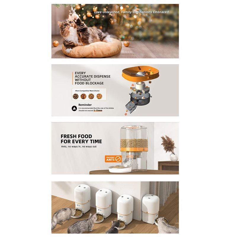 A25F-1080P HD Camera Automatic Cat Feeder With 5Gwifi Pet Cat Smart Food Kibble Dispenser Feeder For Cats Dog