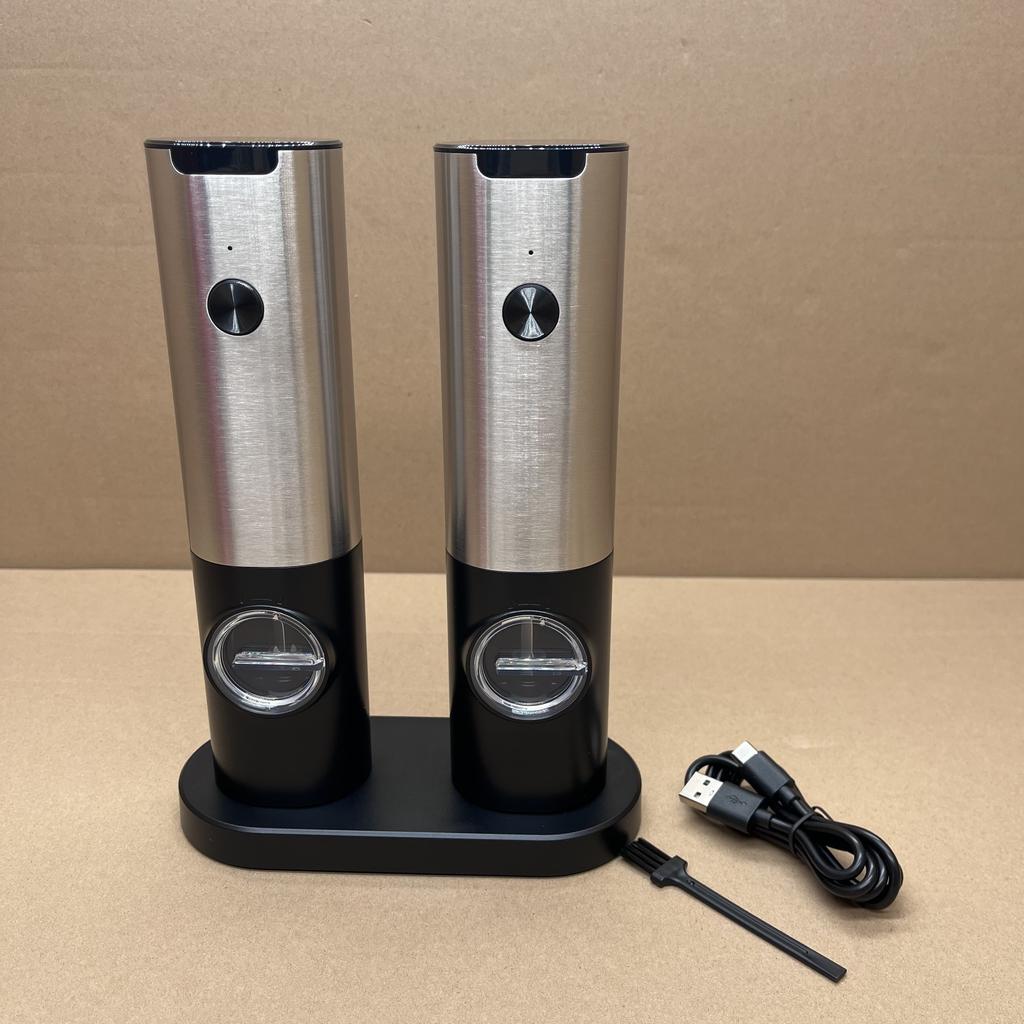 Base-Charging & Button-Control Electric Pepper Mill 70ML Rechargeable Salt and Pepper Grinder Mills
