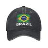 Brazil Distressed Flag Brazilian Baseball Cap Vintage Cotton Snapback Hat Unisex Outdoor Summer Unstructured Soft Hats Cap