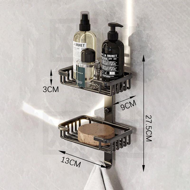 Cutie de săpun Suport de săpun montat pe perete Rafturi pentru baie fără găuri Ventuze creative pentru baie de scurgere din aluminiu Acasă