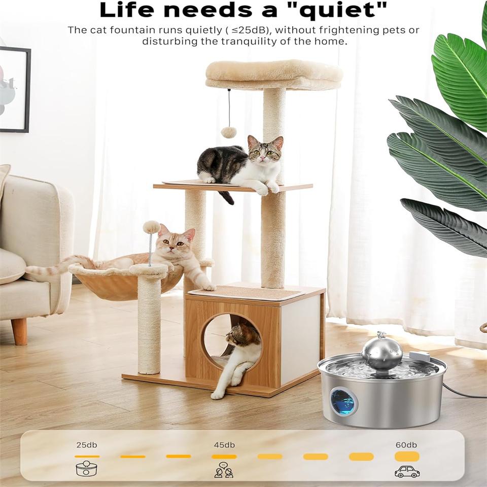 3,2l dávkovač vody pro domácí mazlíčky z nerezové oceli-USB rozhraní