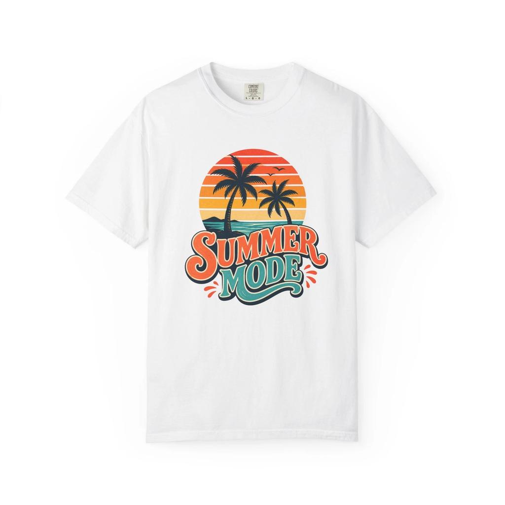 Summer Mode Retro Beach T-T-Shirt Palm Tree Sunset Graphic Tee