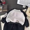 Boys Fleece Lined Block Crewneck Sweatshirt Autumn Winter Casual Outerwear For Big Kids