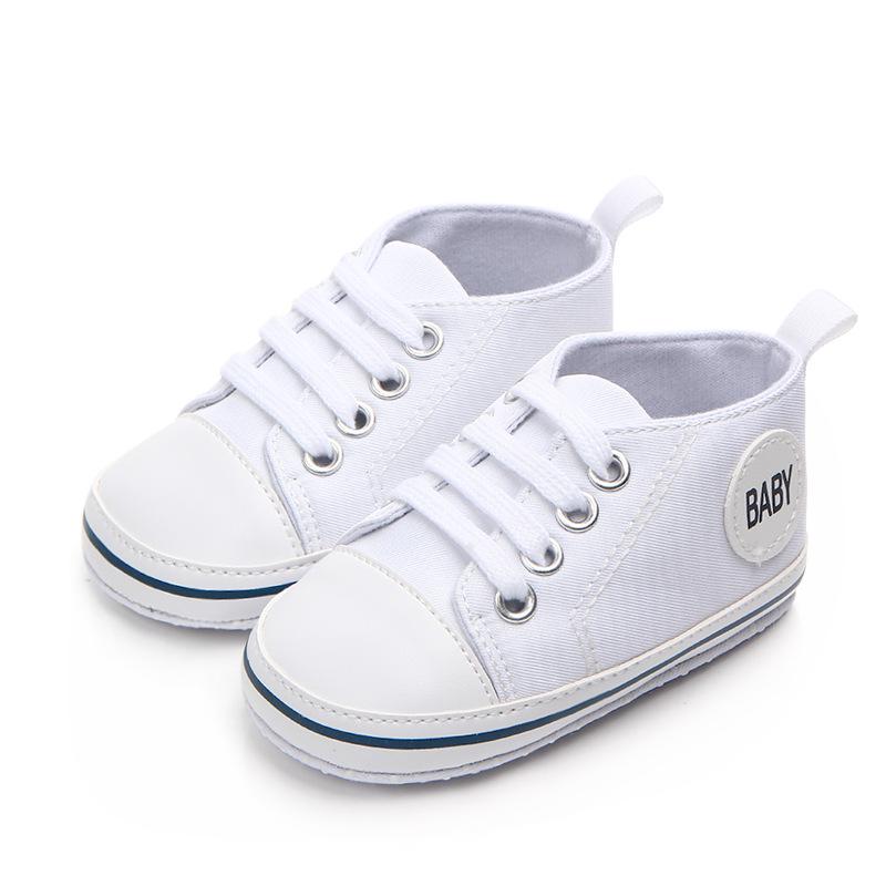 Baby First Walkers Cute Newborn Kid Canvas Sneakers Baby Boy Girl Soft Sole Crib Shoes Pre Walkers