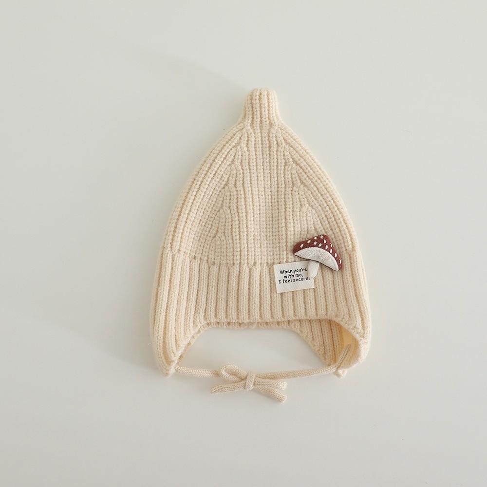 Cute Mushroom Knitted Beanie Cold Proof Ear Protection Hat Fashion Kids Winter Hat for Children