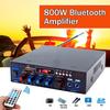 2.0 Channel 220V 800W Black Bluetooth Amplifier with Remote Control Stereo Surround Amplifier