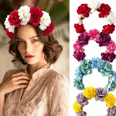 Romantic Floral Headband Wreaths Garland Bohemian Hair Accessories  Photography Props
