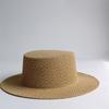 Cappello di Paglia Estivo 2026 Nuovo Cappello di Paglia Francese a Tesa Piatta Elegante Cappello da Sole da Esterno per Donna Cappello Estivo gorras spiaggia