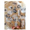 30PCS/Pack PET Lace Stickers Pack White and Black Theme Sticker for Scrapbooking Diary Decoration