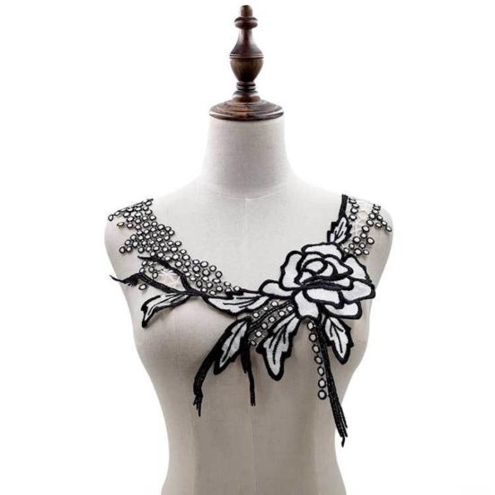 DIY Floral Lace Neckline Neck Collar Trim Dress Clothes Sewing Applique Decor