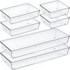 6/9/12Pack Drawer Organizers Clear Plastic Tub Containers for Bathroom Dressing Table Storage, Home Organization Makeup Kit