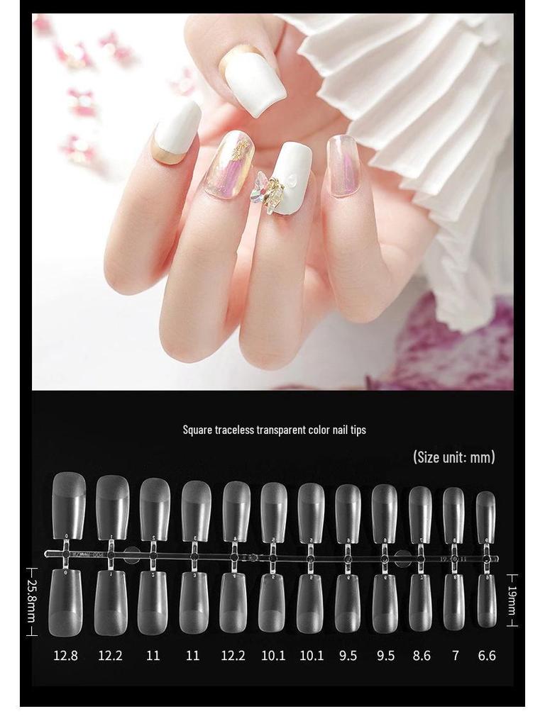 Frosted Almond & Square Nail Tips - No Filing Needed, Full/Half Cover, Ideal for Salons