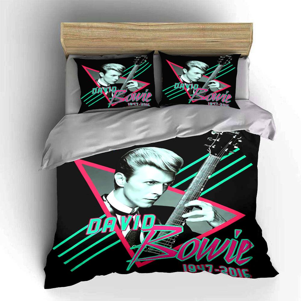David Bowie Tribute Design Bettwäsche Bettbezug Set Bettbezug Kissenbezüge (1*Bettbezug 2*Kissenbezüge, ohne Bettdecke)