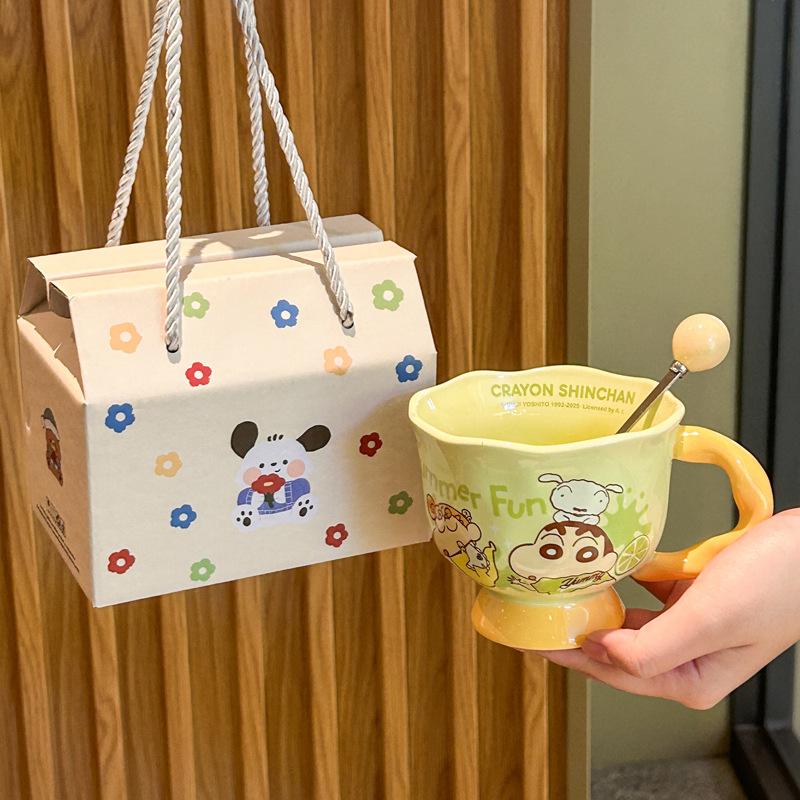 Crayon Xiaoxin Joint Water Cup Girls High Value Mug Couple Ceramic Water Cup Birthday Gift Souvenir