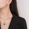 Jewelry Cross Border Zircon Necklace Earrings Vintage Red Pendant Light Luxury Love Women's